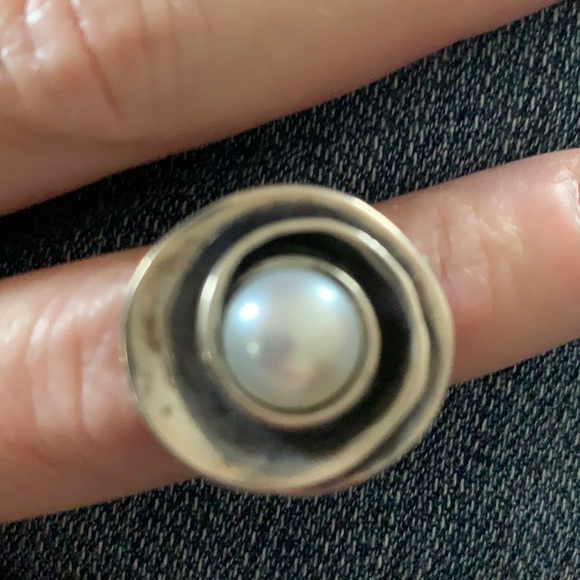 Silpada sterling silver Lily Pearl ring size 7 - Picture 2 of 2